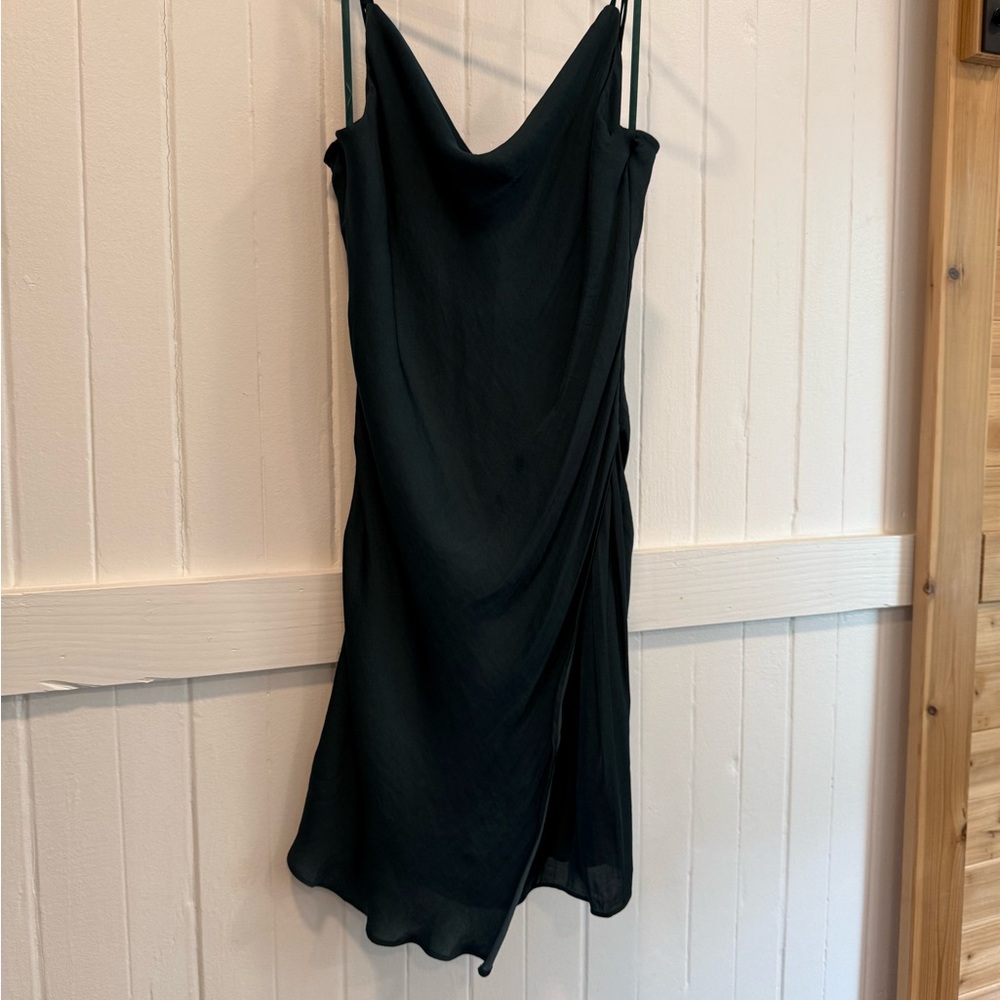 Emerald Green Cowl Neck Women's Dress